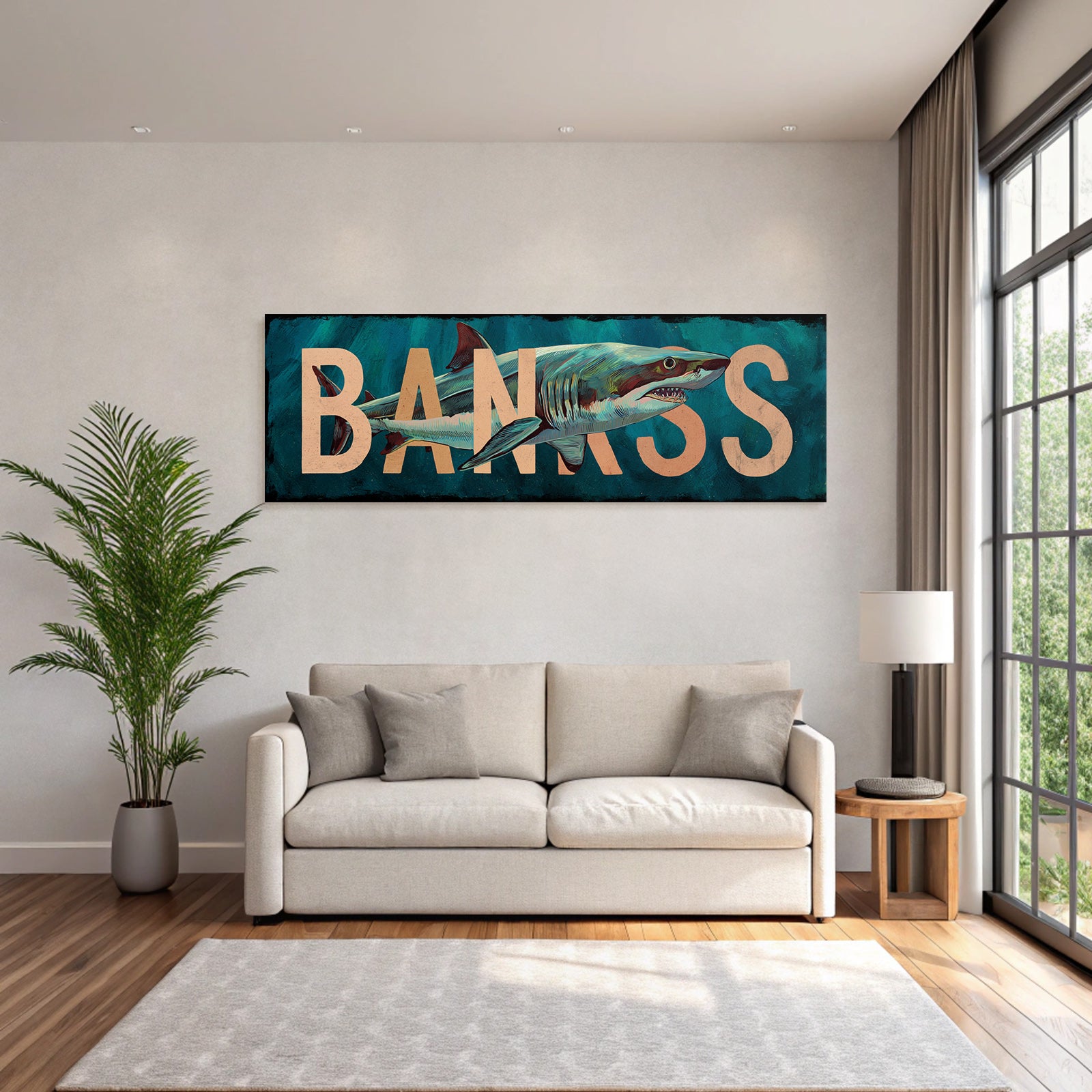 Shark Banks Creative Illustration Underwater Background