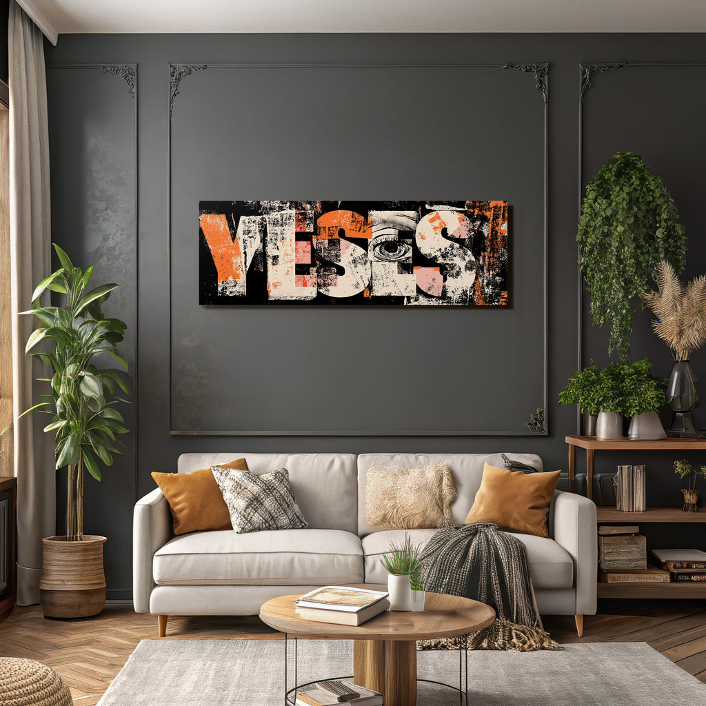 Ja Augen Affirmation Texuriert Abstrakt Design
