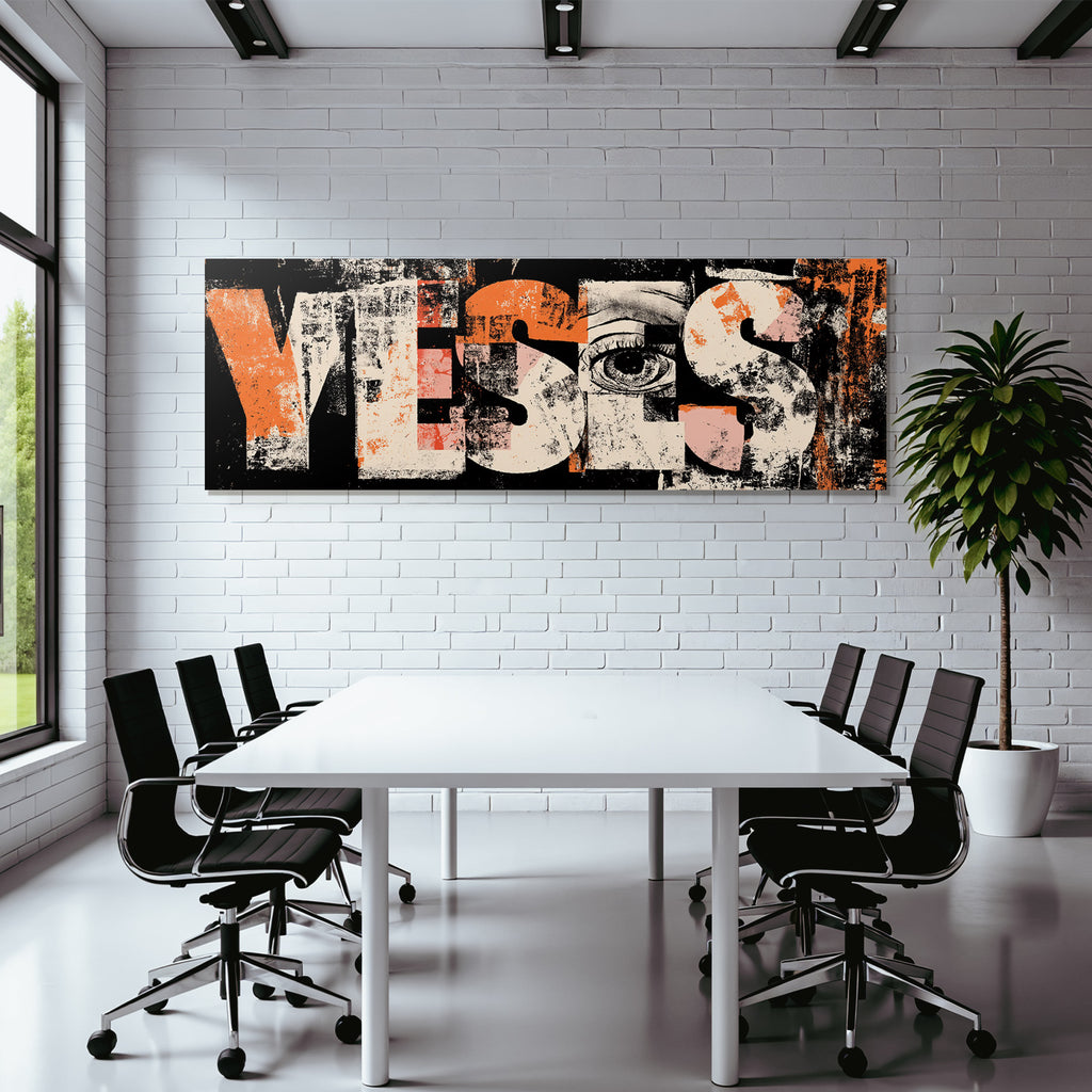 Ja Augen Affirmation Texuriert Abstrakt Design