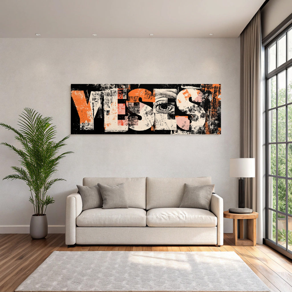 Ja Augen Affirmation Texuriert Abstrakt Design