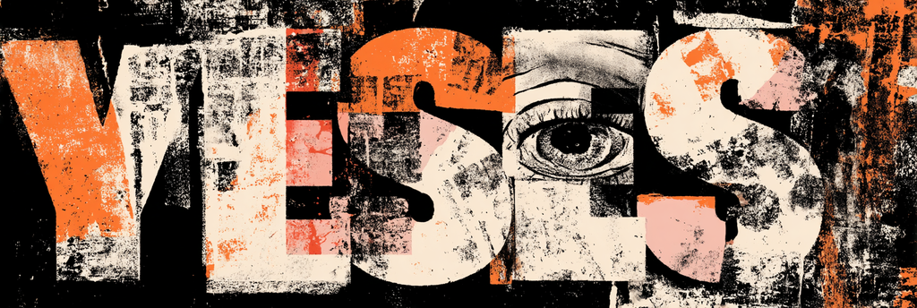 Ja Augen Affirmation Texuriert Abstrakt Design | Typografische Kunst | Kunstgattungen
