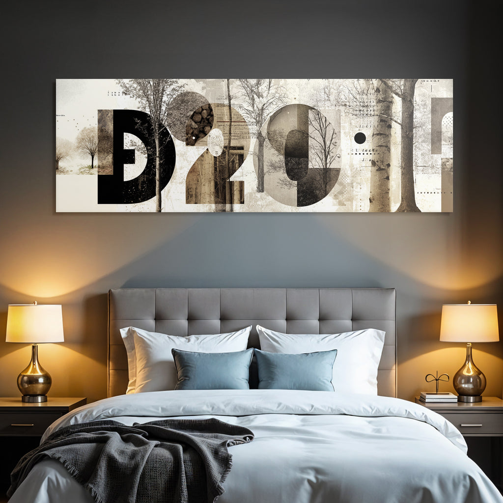 Artistic Collage with Trees and Typography