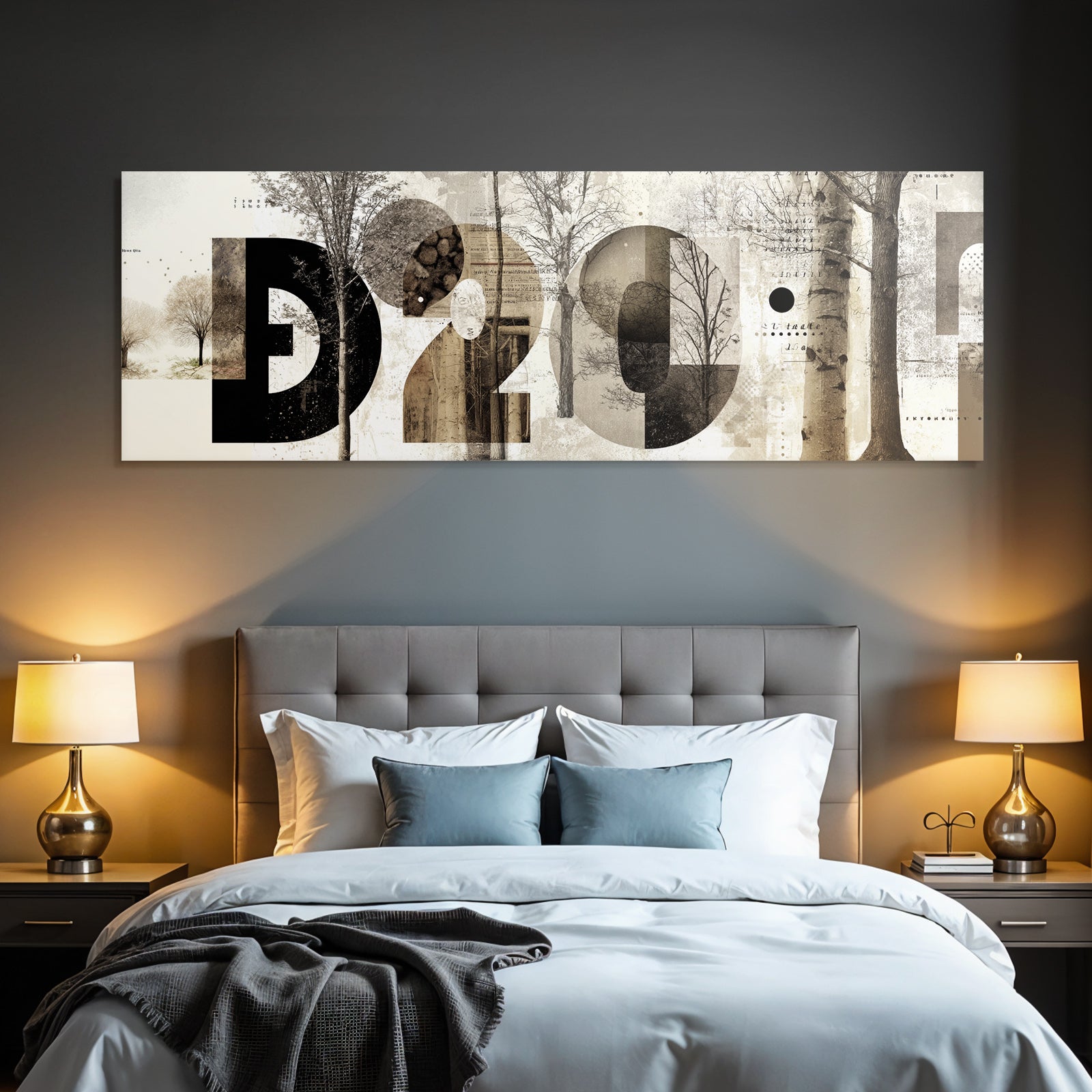 Artistic Collage with Trees and Typography
