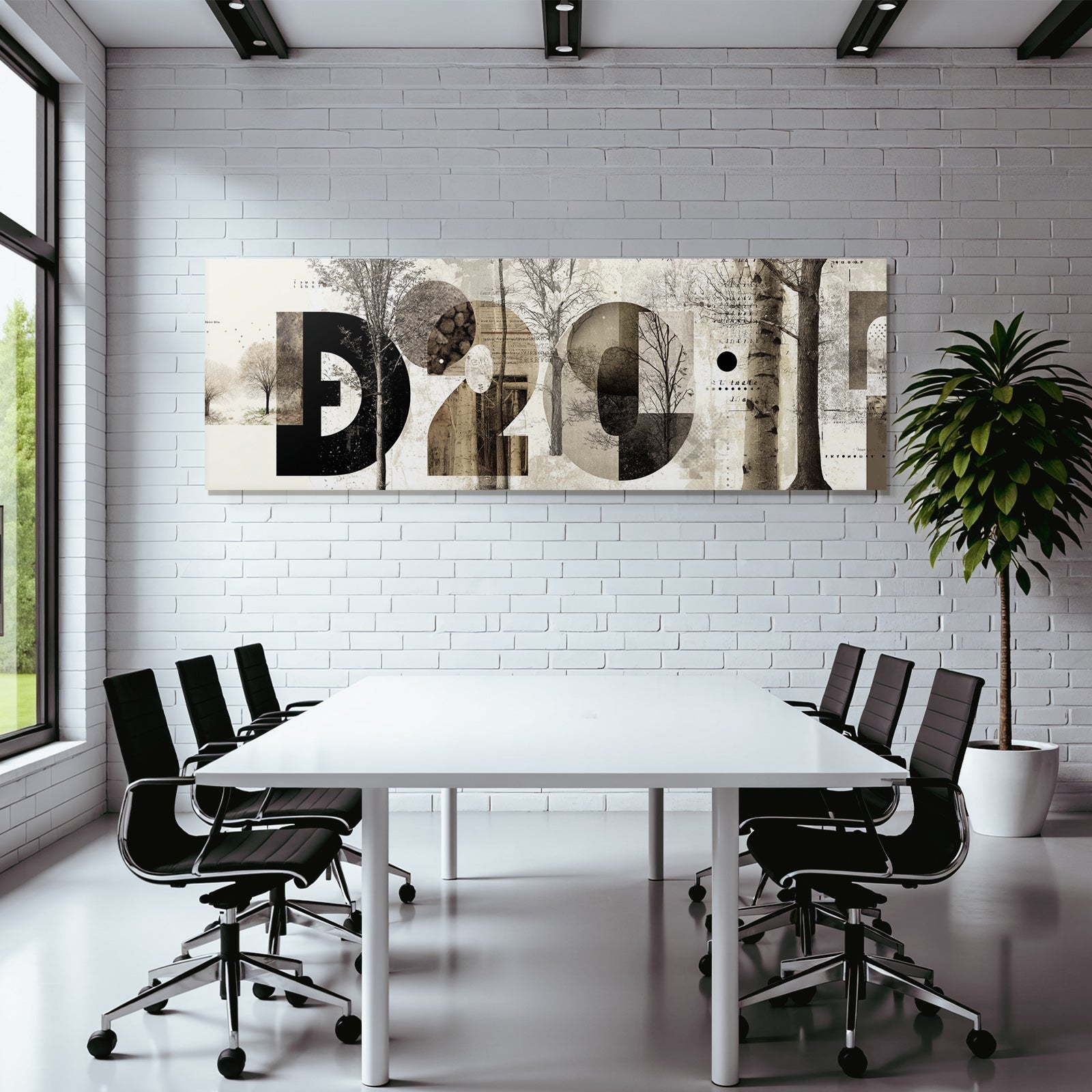 Artistic Collage with Trees and Typography