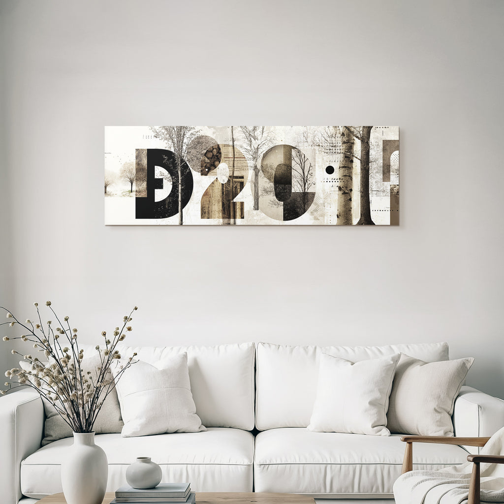 Artistic Collage with Trees and Typography