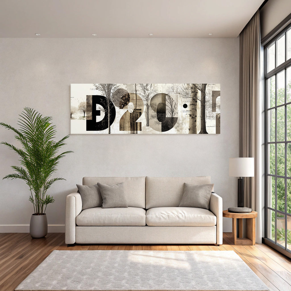 Artistic Collage with Trees and Typography