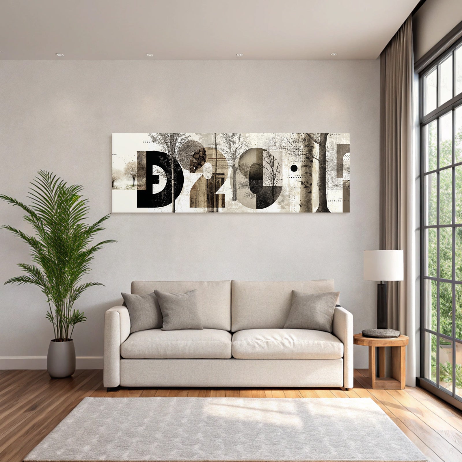 Artistic Collage with Trees and Typography
