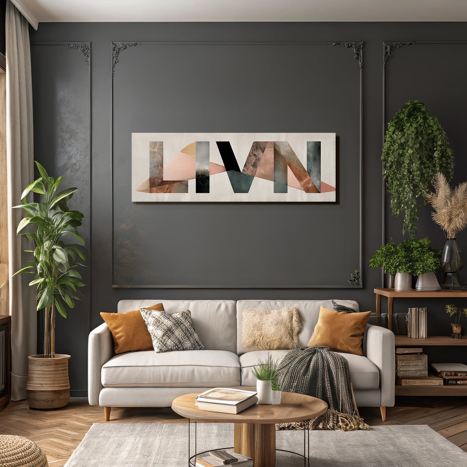 Livn Abstract Geometric Design Earth Tones Textures