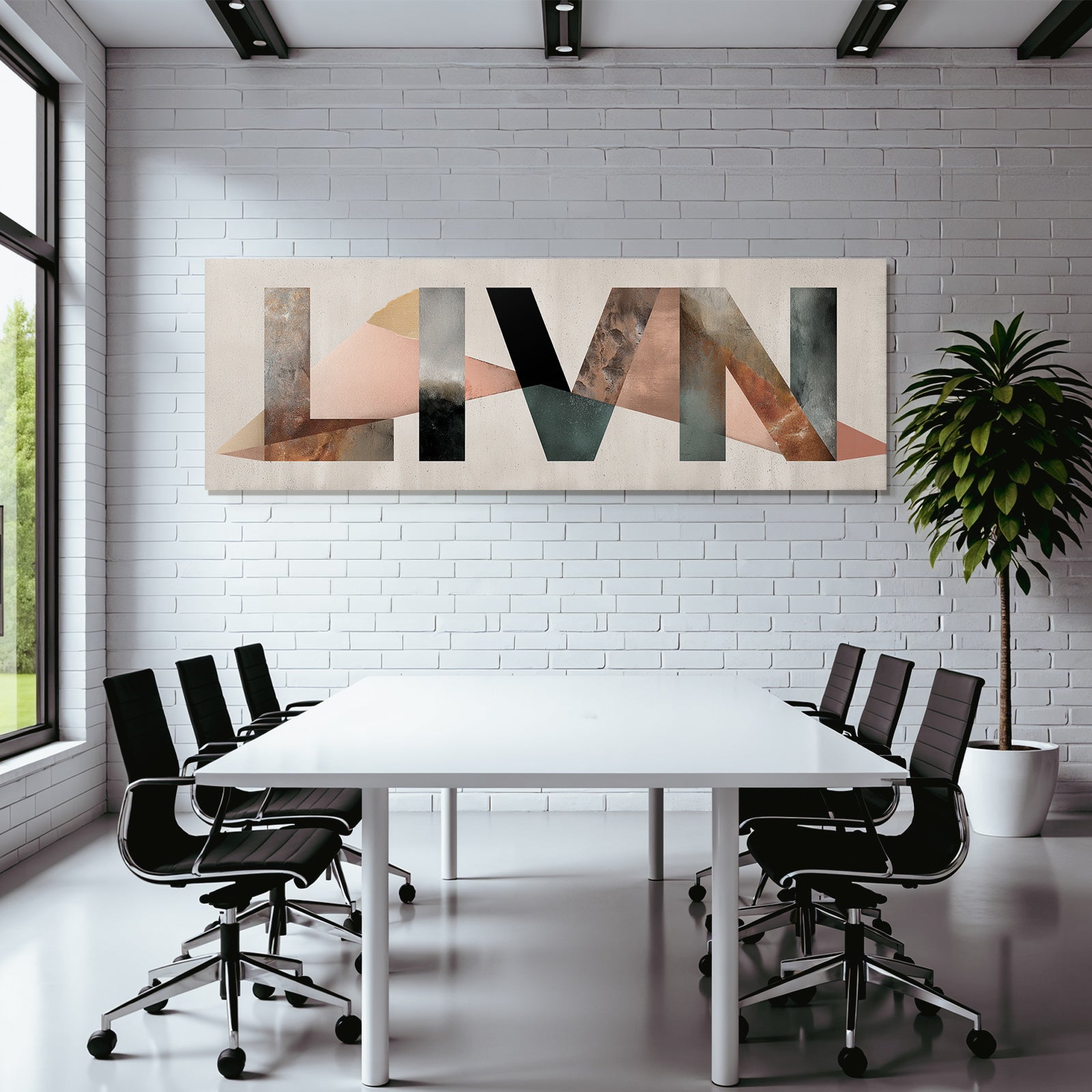 Livn Abstract Geometric Design Earth Tones Textures