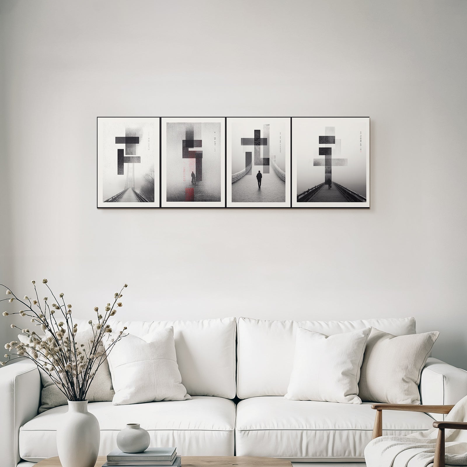 Monochromatische Abstrakte Geometrische Poster Innenleben Journey