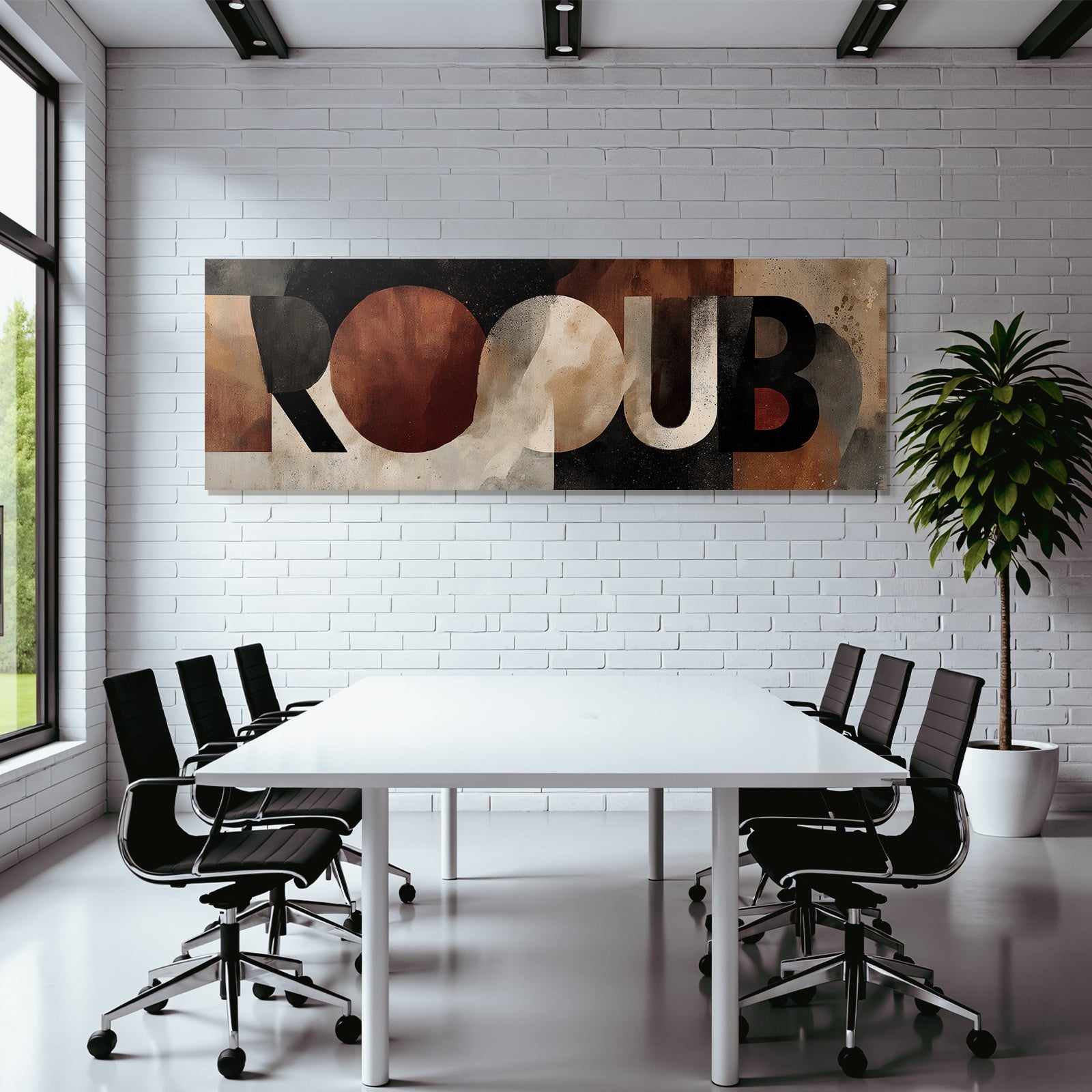 Rooub Abstract Design Artwork Bold Letters Earth Tone Textures