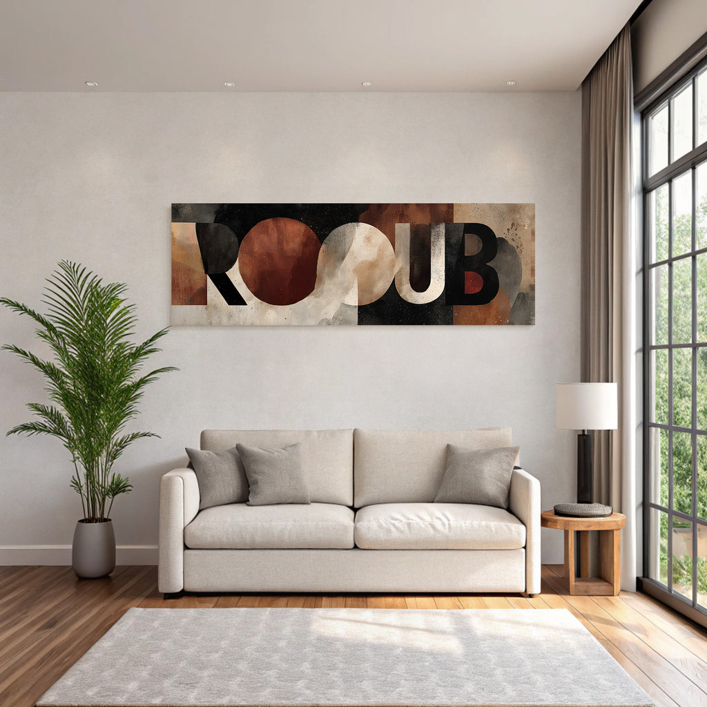 Rooub Abstraktes Design Kunstwerk Bold Letters Erde Ton Texturen
