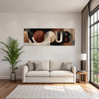 Rooub Abstraktes Design Kunstwerk Bold Letters Erde Ton Texturen