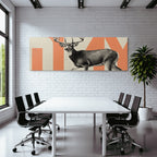 Stylisierte Hirschillustration Mit Antlern Vintage Grafikdesign