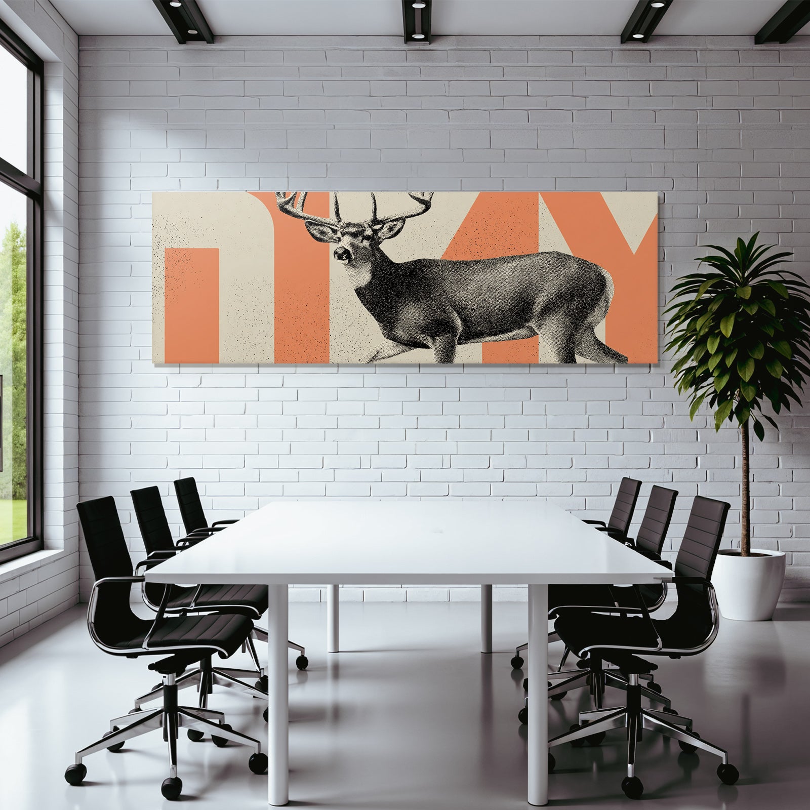 Stylisierte Hirschillustration Mit Antlern Vintage Grafikdesign