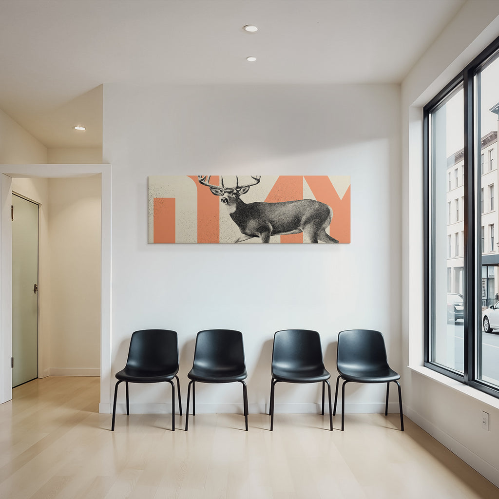 Stylisierte Hirschillustration Mit Antlern Vintage Grafikdesign