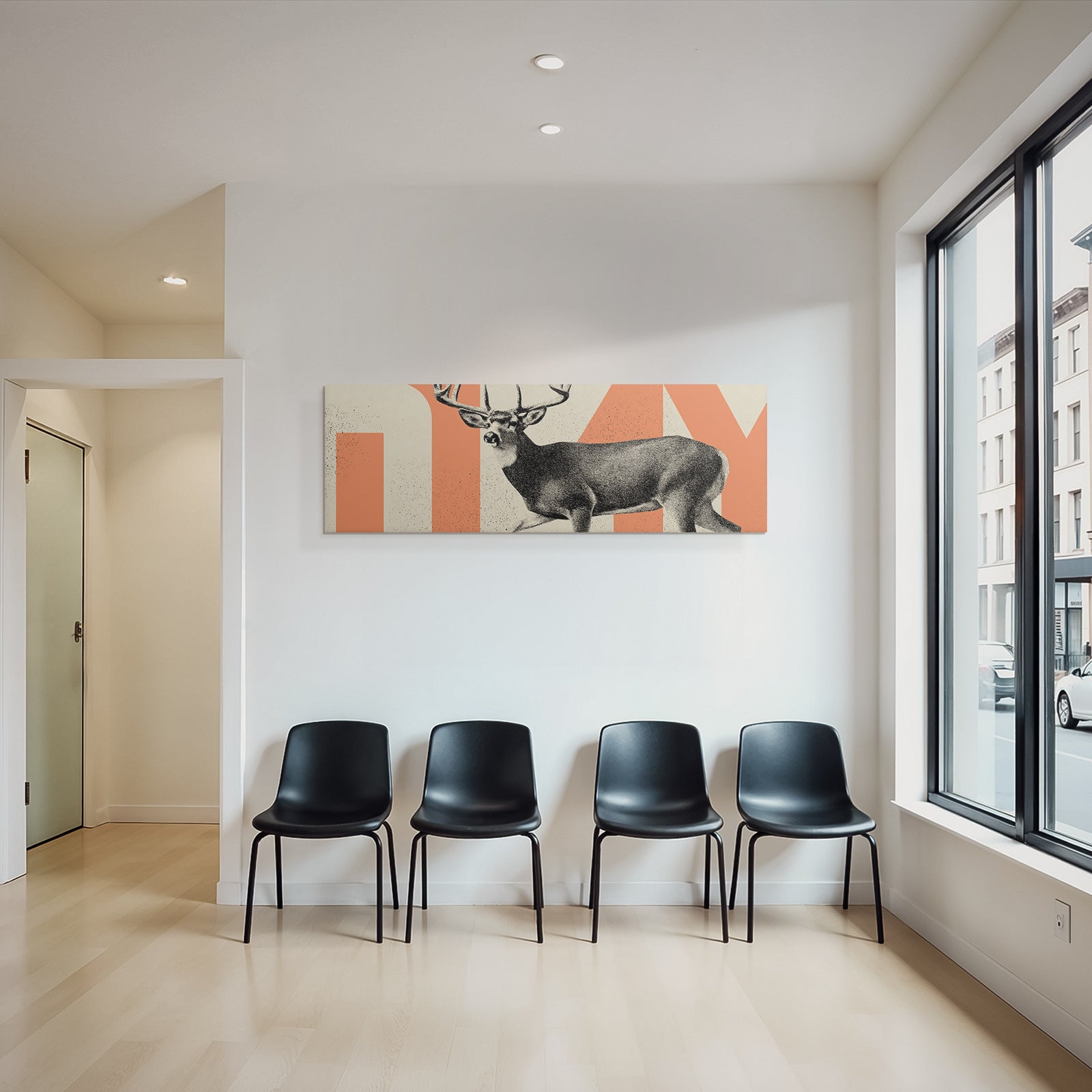 Stylisierte Hirschillustration Mit Antlern Vintage Grafikdesign