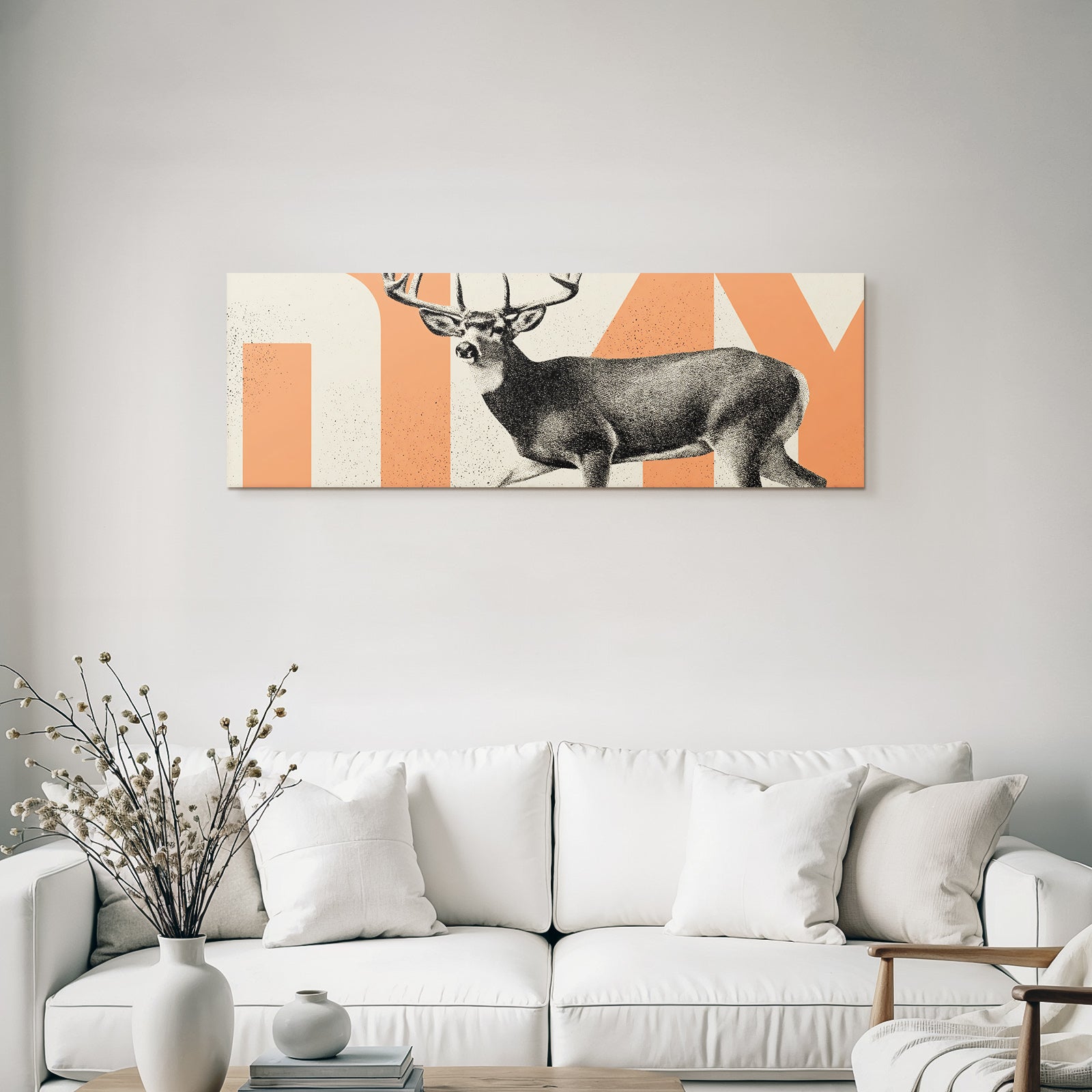 Stylisierte Hirschillustration Mit Antlern Vintage Grafikdesign