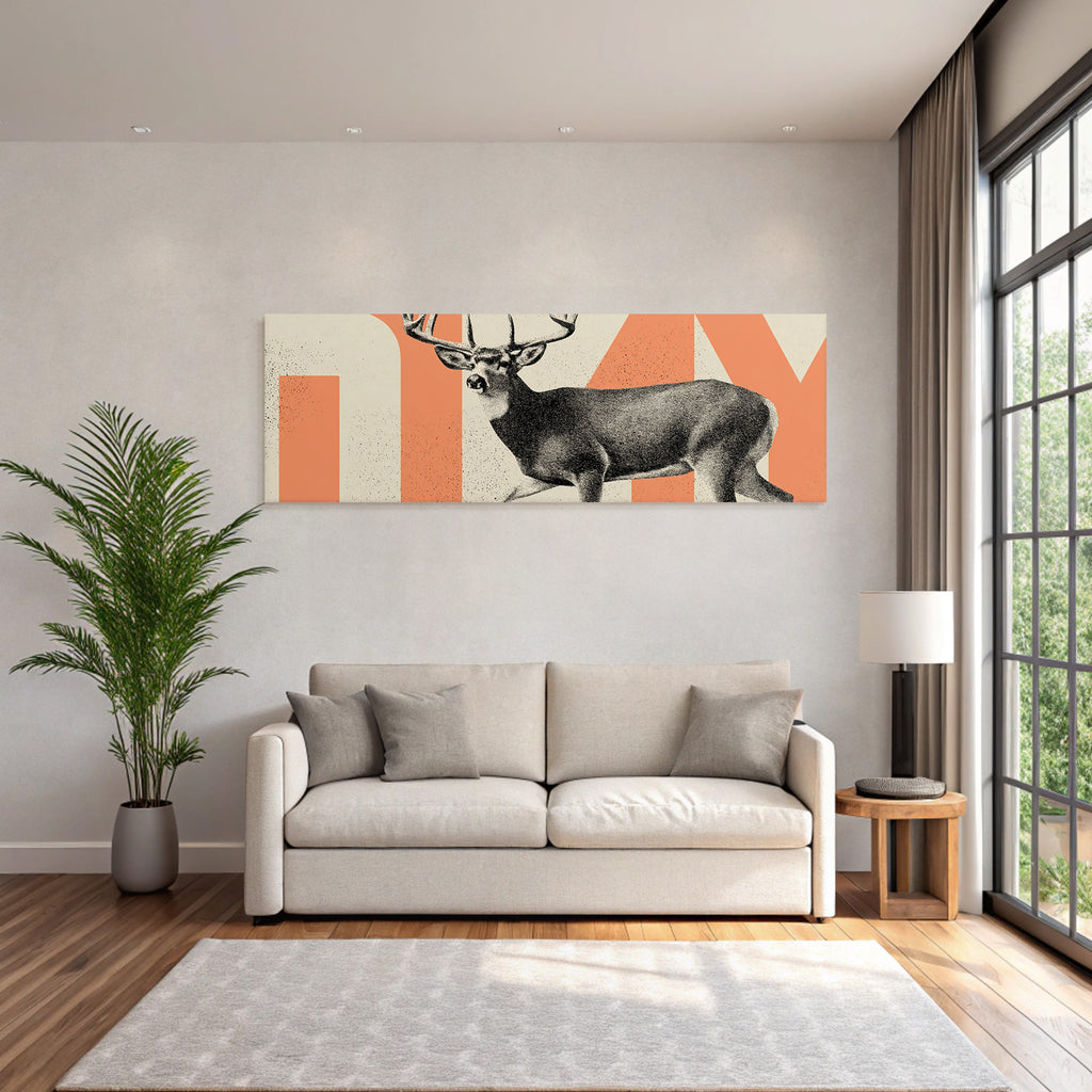 Stylisierte Hirschillustration Mit Antlern Vintage Grafikdesign