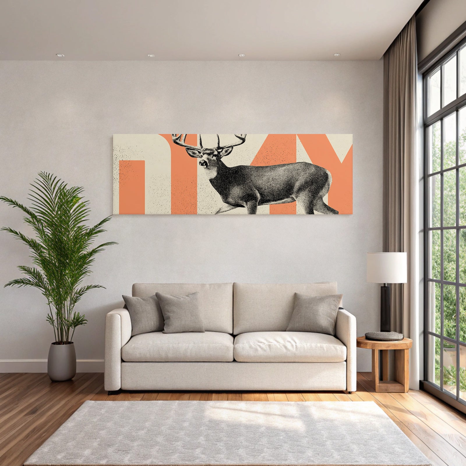 Stylisierte Hirschillustration Mit Antlern Vintage Grafikdesign