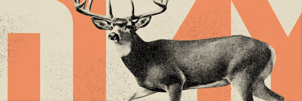 Stylisierte Hirschillustration Mit Antlern Vintage Grafikdesign | Typografische Kunst | Kunstgattungen