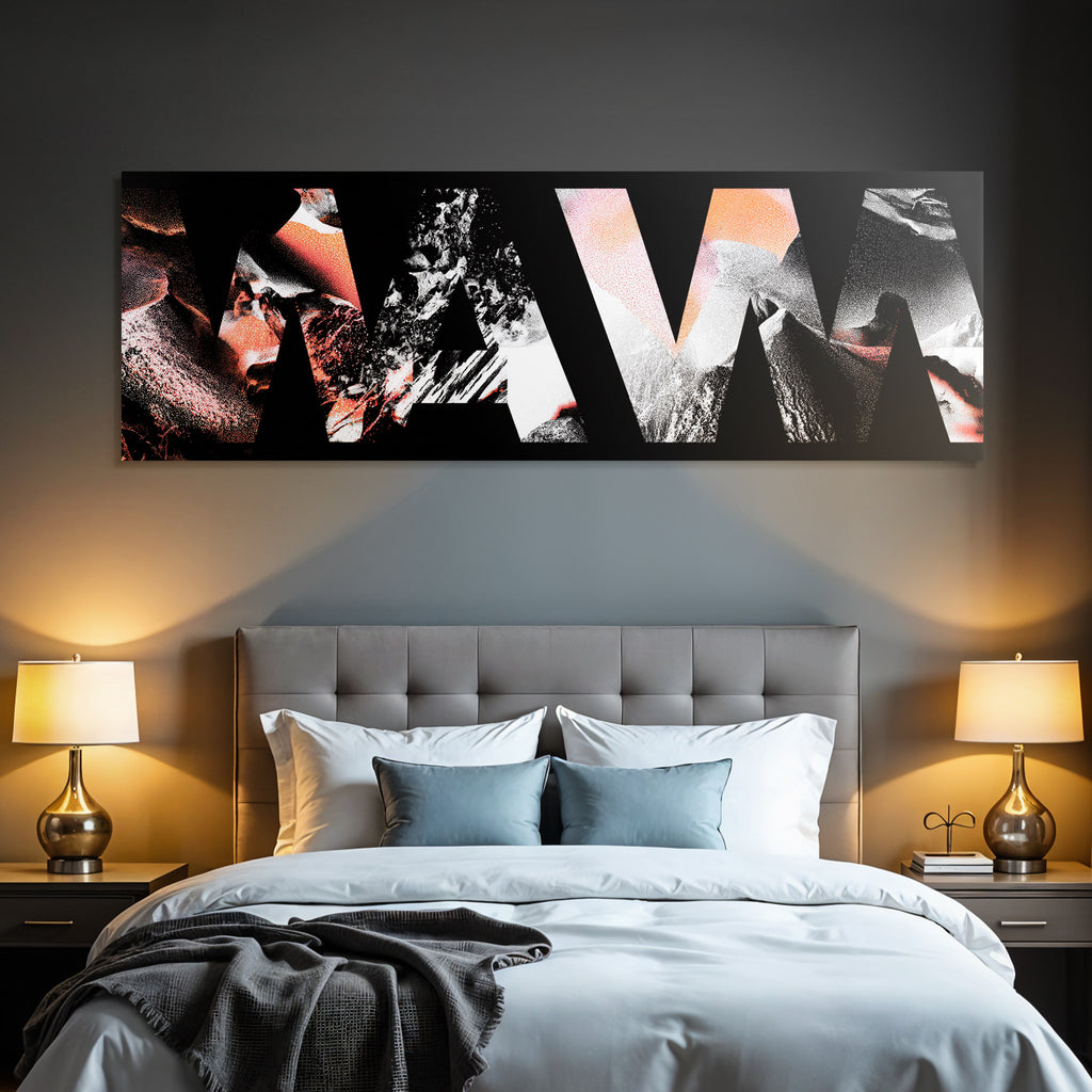 Wellen Design Modern Kunst Noch Grau Orange Schwarz Und Weis