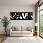 Wellen Design Modern Kunst Noch Grau Orange Schwarz Und Weis