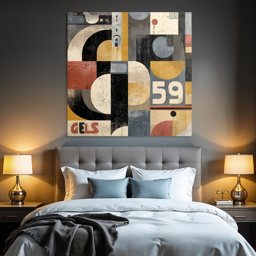 Abstract Geometric Artwork Mit Vermischt Farben Und Formen