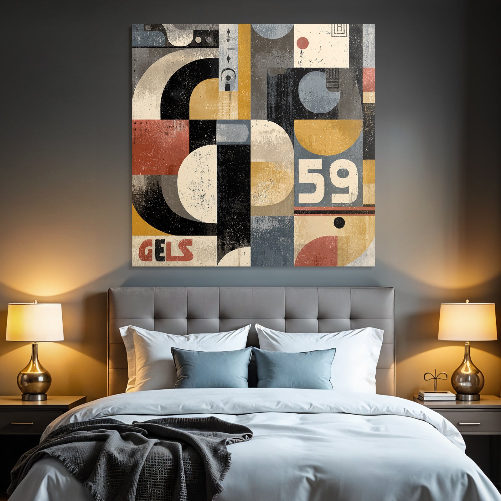 Abstract Geometric Artwork Mit Vermischt Farben Und Formen