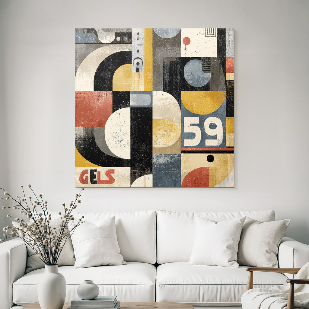 Abstract Geometric Artwork Mit Vermischt Farben Und Formen
