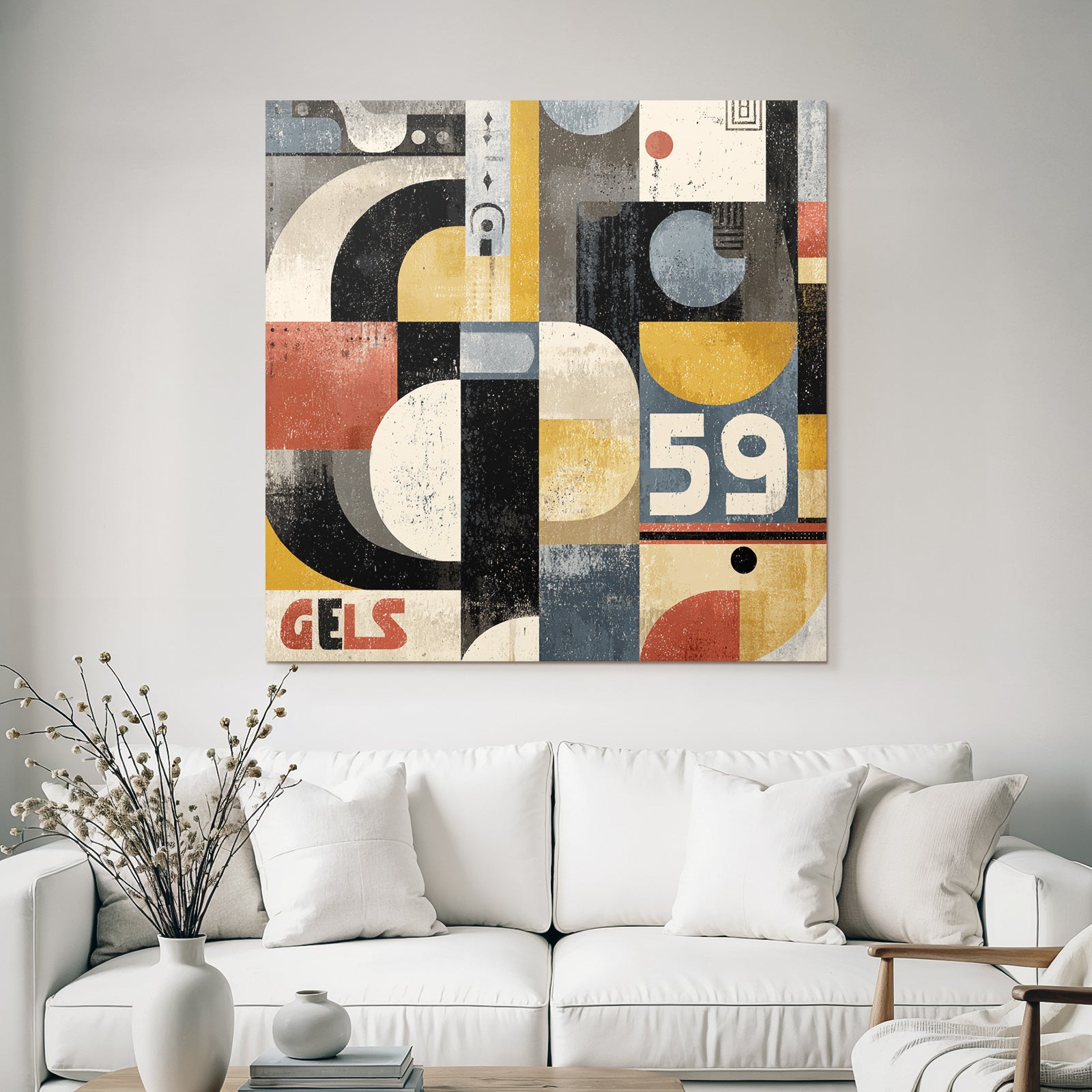Abstract Geometric Artwork Mit Vermischt Farben Und Formen