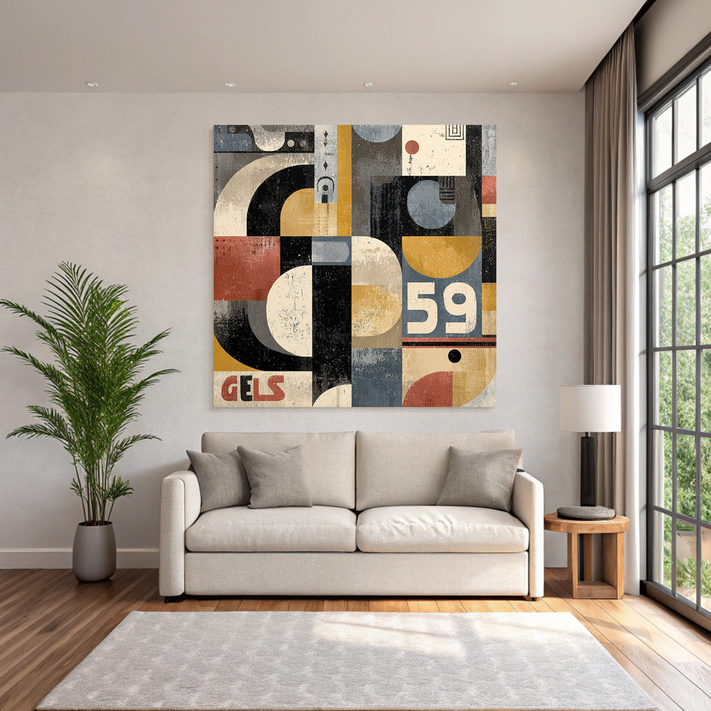 Abstract Geometric Artwork Mit Vermischt Farben Und Formen