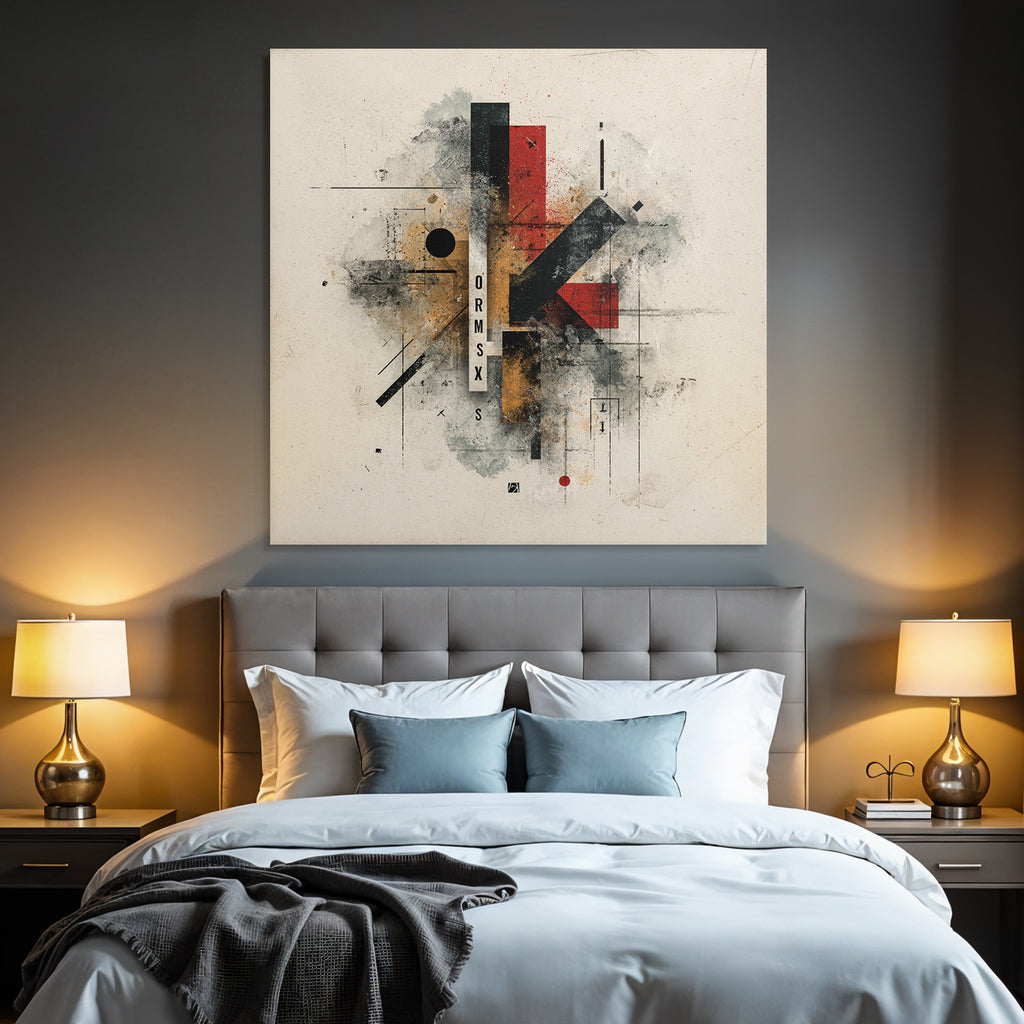 Abstract Kunst Geometrische Formen Rot Schwarz Erdtöne Ormsx S