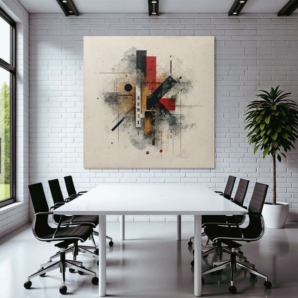Abstract Kunst Geometrische Formen Rot Schwarz Erdtöne Ormsx S