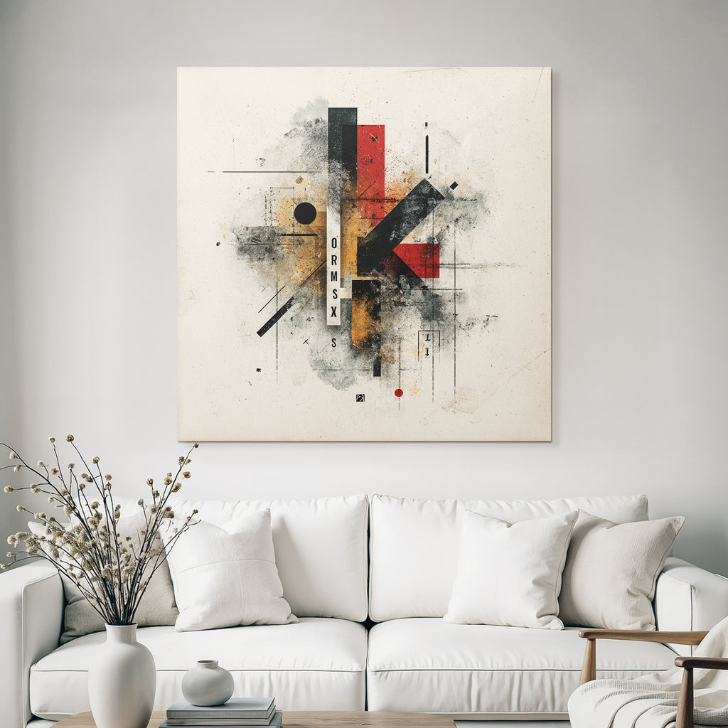 Abstract Kunst Geometrische Formen Rot Schwarz Erdtöne Ormsx S
