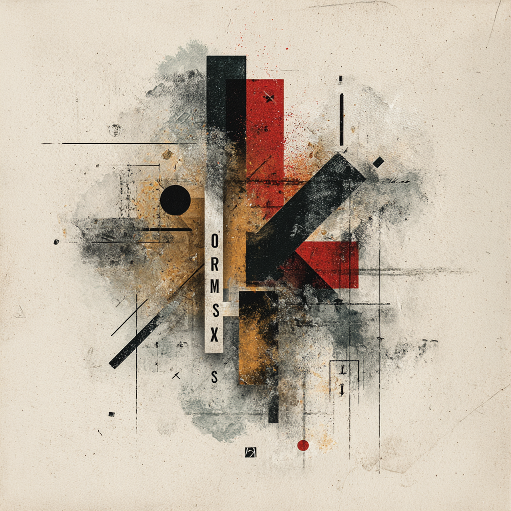 Abstract Kunst Geometrische Formen Rot Schwarz Erdtöne Ormsx S | Typografische Kunst | Kunstgattungen