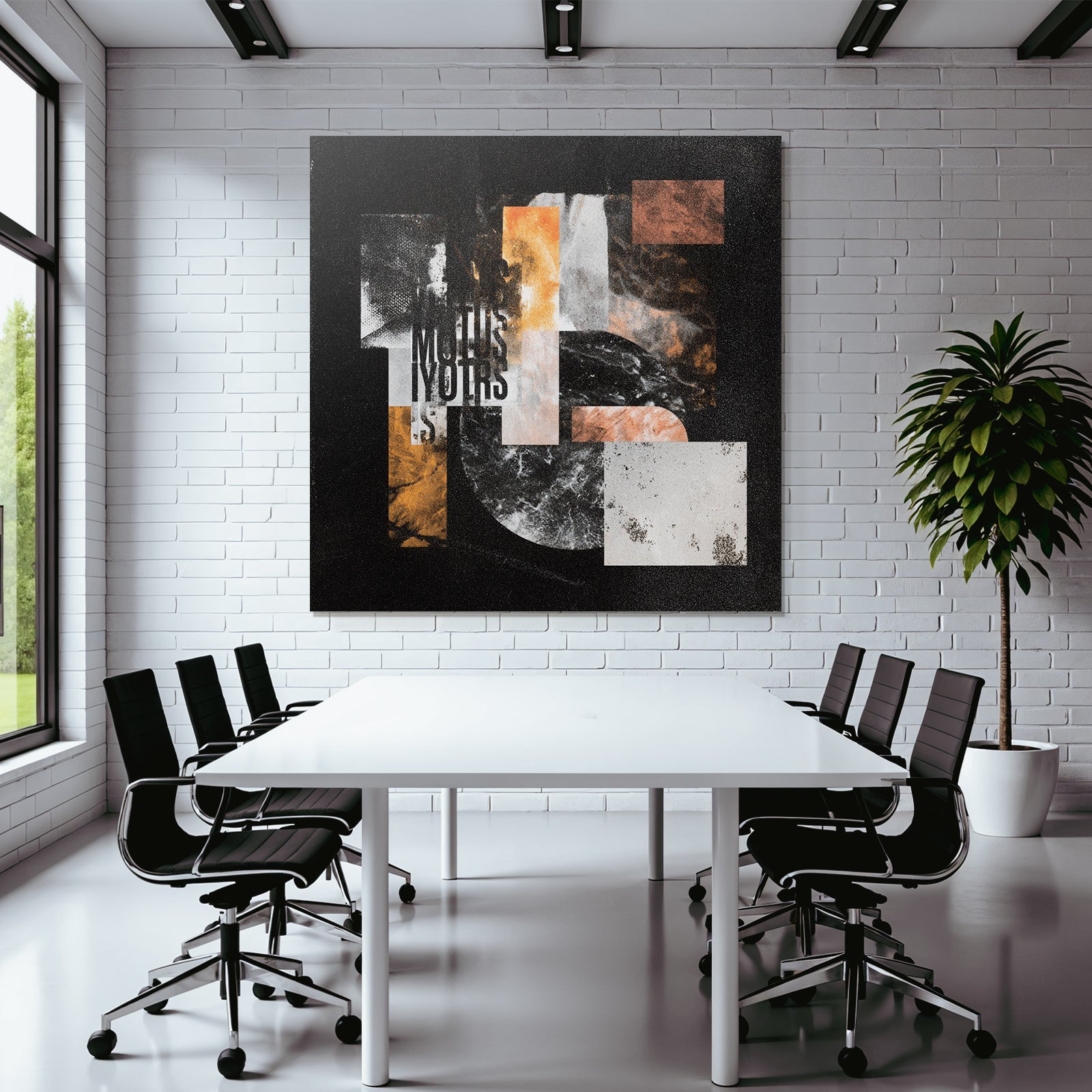 Abstract geometric compilation with texture and modern colors