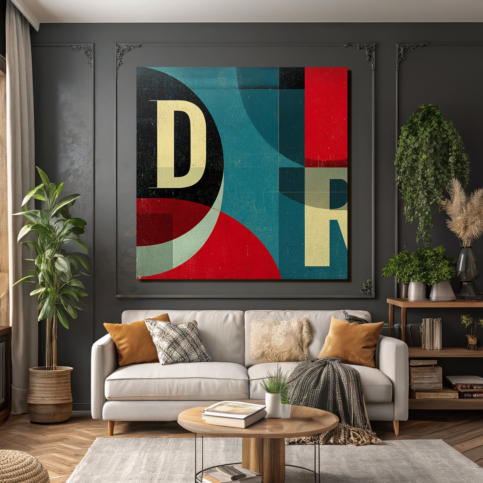 Abstrakte Grafikdesign Geometrische Formen Bold Letter