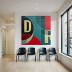 Abstrakte Grafikdesign Geometrische Formen Bold Letter