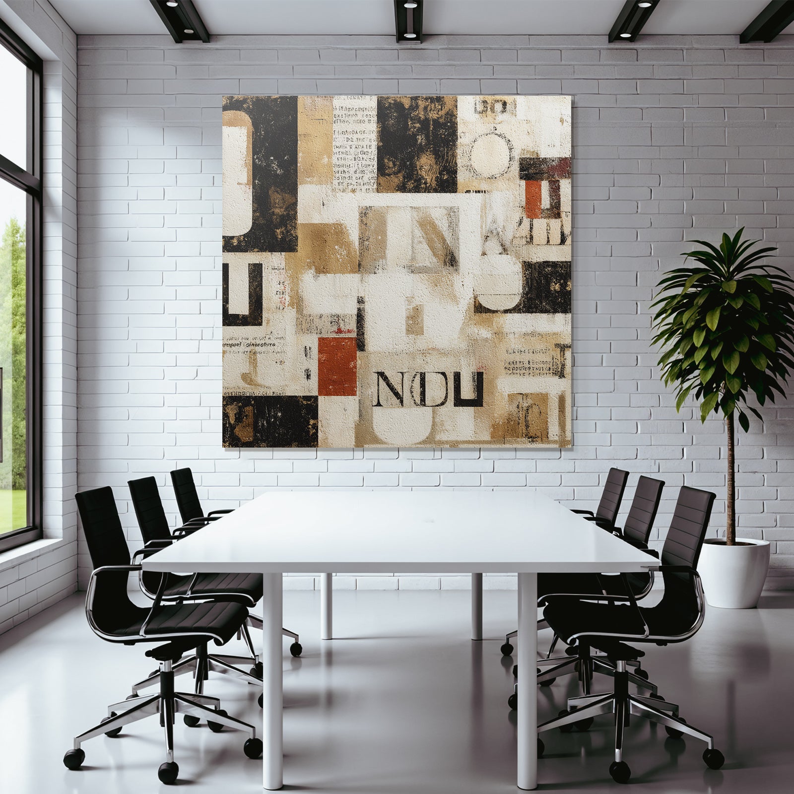 Abstrakte Kunst Collage Verschiedene Formen Farben Textfragmente