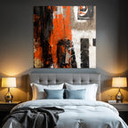 Abstrakte Kunst Mit Orange Schwarz Und Weiß