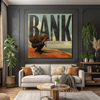 Bank Fotograf Crouched Vintage Illustration