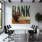 Bank Fotograf Crouched Vintage Illustration