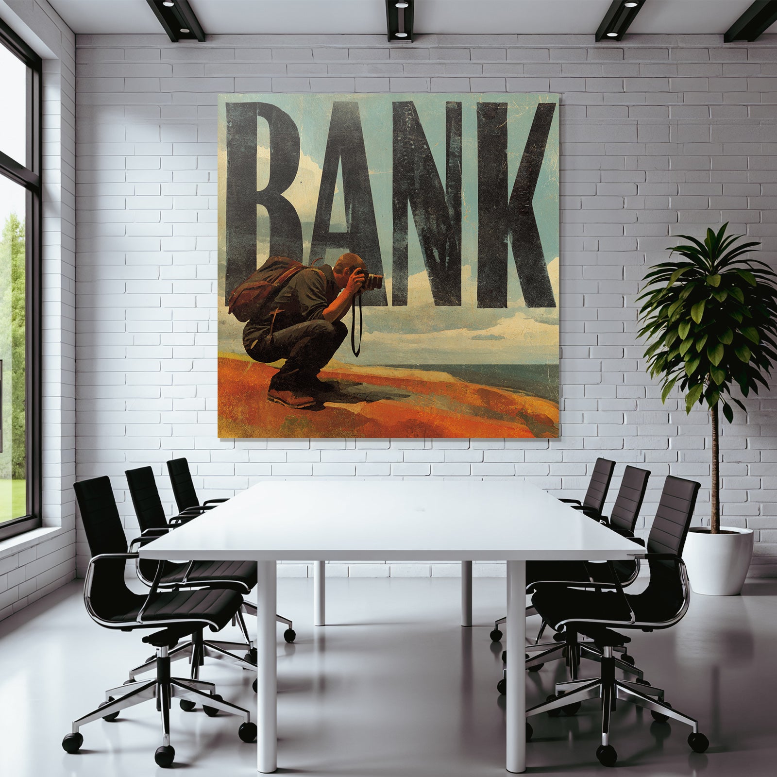 Bank Fotograf Crouched Vintage Illustration