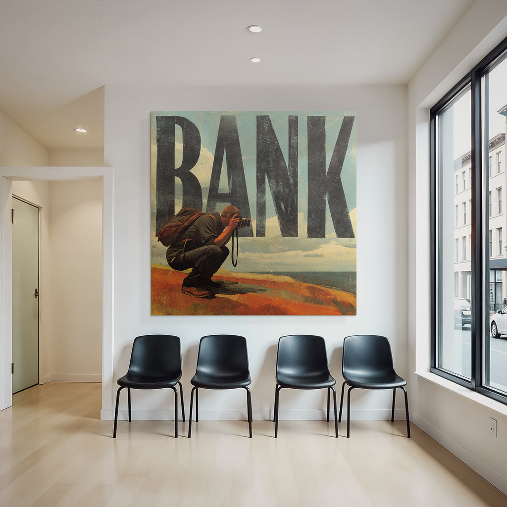 Bank Fotograf Crouched Vintage Illustration