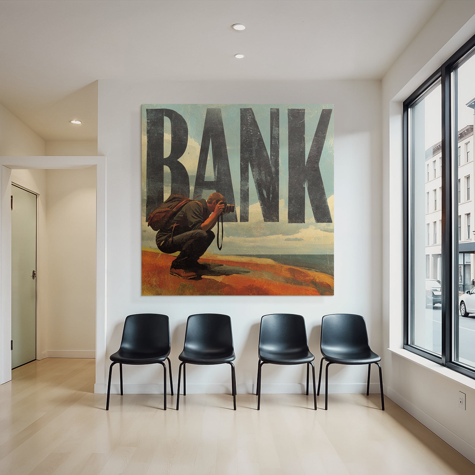 Bank Fotograf Crouched Vintage Illustration