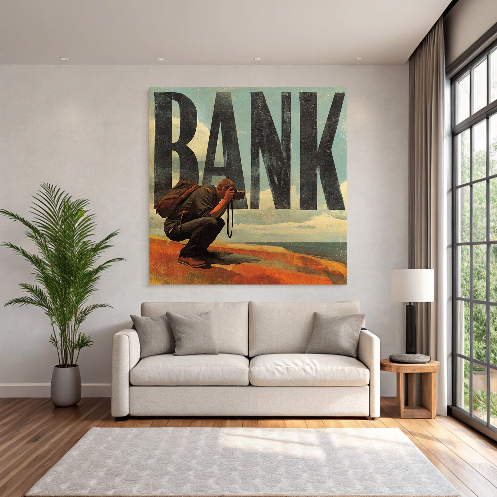 Bank Fotograf Crouched Vintage Illustration