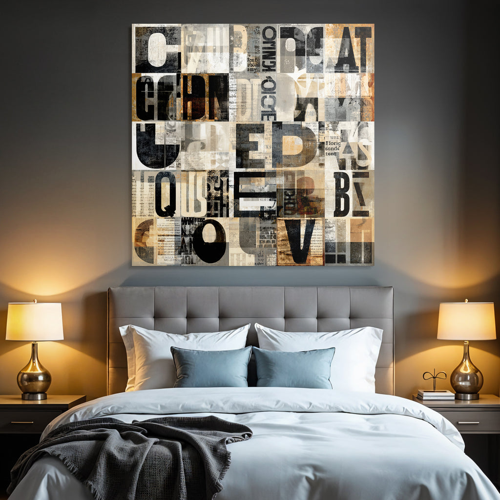 Digitale Collage Typografie Elemente Grid Artistische Modern Komposition