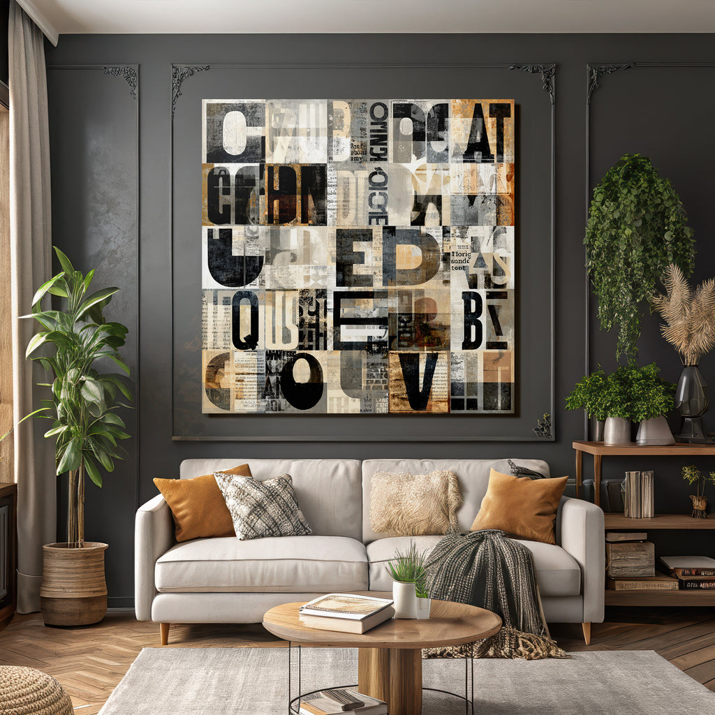 Digitale Collage Typografie Elemente Grid Artistische Modern Komposition