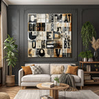 Digitale Collage Typografie Elemente Grid Artistische Modern Komposition